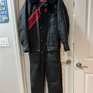 JCPenney Black and Red Vinyage Snowsuit